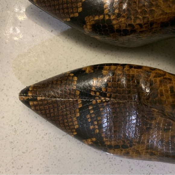 JEFFREY CAMPBELL Women's Final Brown Black Snake Print Booties Shoes Heels 6.5 - Picture 7 of 8